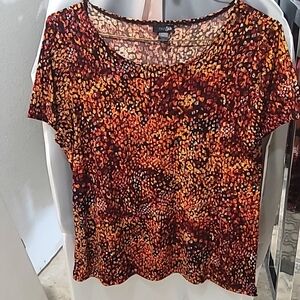 East 5th, multi color, short sleeve top. Size L